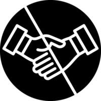No handshake Glyph Icon Design vector