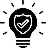 Secured Glyph Icon Design vector