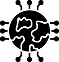 Global Network Glyph Icon Design vector