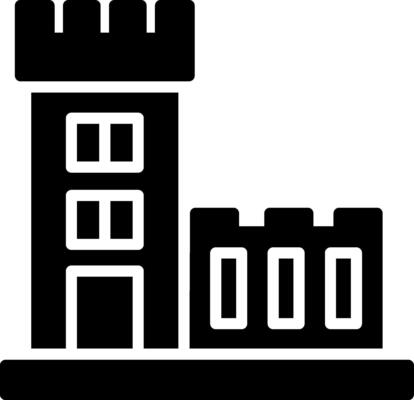 Belem Tower Glyph Icon Design