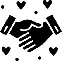 Shaking hands Glyph Icon Design vector
