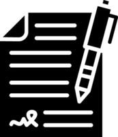 Contract Glyph Icon Design vector