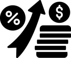 Interest Rate Glyph Icon Design vector
