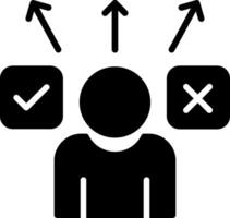 Decide Glyph Icon Design vector