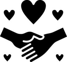 Holding Hands Glyph Icon Design vector