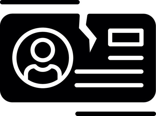 Id Card Glyph Icon Design