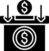 Insert coin Glyph Icon Design vector
