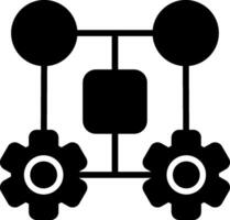 Machine Learning Glyph Icon Design vector