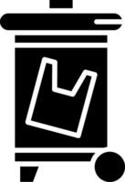 Trash Bin Glyph Icon Design vector