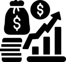 Rising Glyph Icon Design vector
