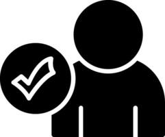Verified User Glyph Icon Design vector
