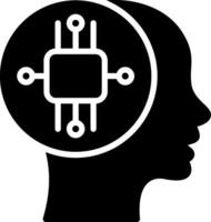 Artificial intelligence Glyph Icon Design vector