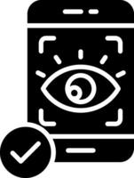 Eye Recognition Glyph Icon Design vector