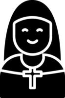 Nun Glyph Icon Design vector