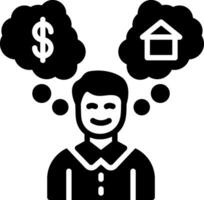 Think Glyph Icon Design vector