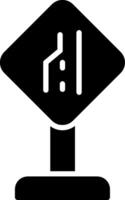 End Of Additional Lane Glyph Icon Design vector