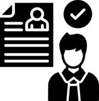 Hired Glyph Icon Design vector