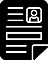 CV Glyph Icon Design vector