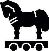 Trojan Horse Glyph Icon Design vector