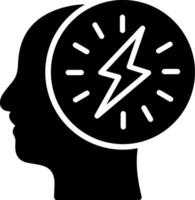 Brain circuit Glyph Icon Design vector