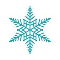 Beautiful snowflake hand drawn illustration. Graphic outline doodle drawing. Christmas and New Year symbol. Unique snowflake silhouette icon for frosty winter designs. vector