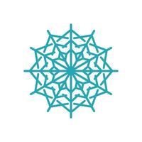 Detailed snowflake illustration, unique hand drawn style. Graphic outline doodle drawing. Christmas and New Year symbol. Unique snowflake silhouette icon for frosty winter designs and decorations. vector