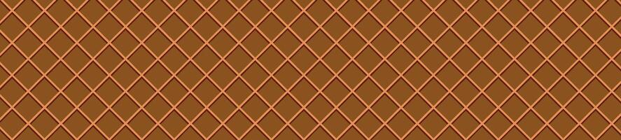 Chocolate Waffle seamless pattern background texture. for ice cream cones, candy, and cake. Flat illustration isolated on white background. vector