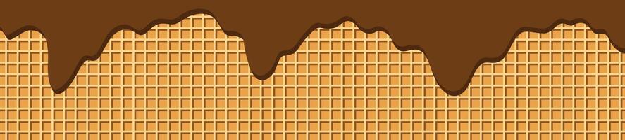 Waffle seamless pattern background texture. for ice cream cones, candy, and cake. Flat illustration isolated on white background. vector