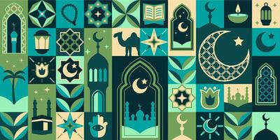 Islamic Ramadan geometric pattern background vector