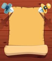 Pirate scroll paper with blades stuck in it vector
