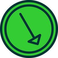 Right Down Colorful Icon vector