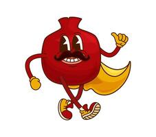Groovy pomegranate halloween wizard character vector