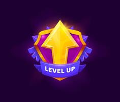 Level up award or prize win badge game asset vector