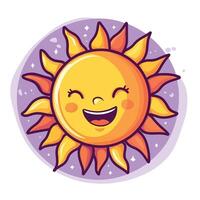 Cartoon sun smiling with a happy face vector