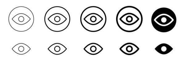 eye icon set. vision icon. eyesight symbol. Eyesight symbol. Retina scan eye signs. Privacy and block flat or line collection. vector