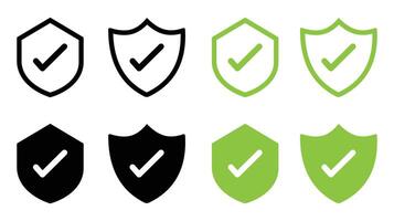 Shield check mark icon. security shield protection icon with tick symbol. protection, guarded, safe symbol, sign, illustration, vector
