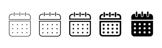 Calendar icon set. calendar icon. Line and glyph calendar set. Month calendar. Perfect for web and app interfaces, presentations, vector