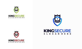 King Security logo designs concept , Security Technology logo symbol vector