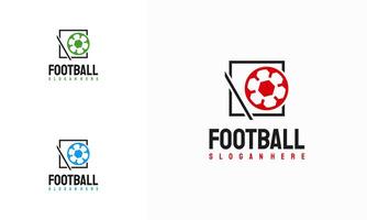 Football Badge with shield logo designs, Soccer Badge logo template vector