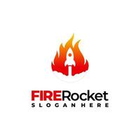 Fire Rocket Logo designs concept , Outer Space logo template icon vector