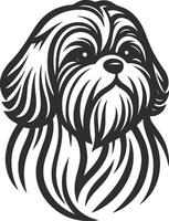 Pure Shih Tzu Line Art vector