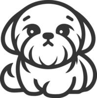 Shih Tzu Stroll Line Art vector