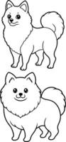 Serene Pomeranian Lines vector
