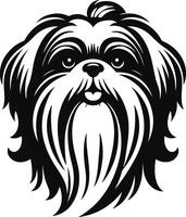 Faithful Shih Tzu Outline Design vector