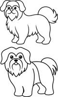 Elegant Shih Tzu Outline vector