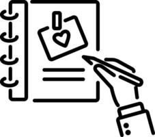 Journaling icon in outline style vector
