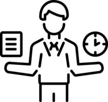 A linear icon of self discipline vector