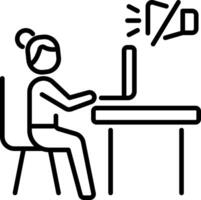 No disturbance icon in linear style vector
