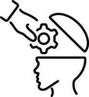 Mind control icon in line style vector