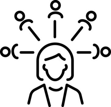 Support network icon in line style vector